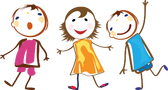 Grafik: 3 lustige Kinder